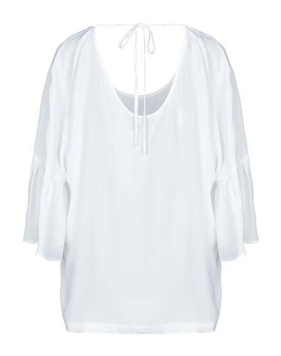 Shop Atos Lombardini Woman Top White Size 8 Acetate, Silk