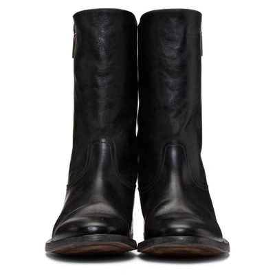 Shop Saint Laurent Black Shearling Matt Boots In 1000 Black