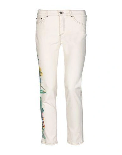 Shop Mr & Mrs Italy Woman Jeans Ivory Size 2 Cotton, Elastane In White