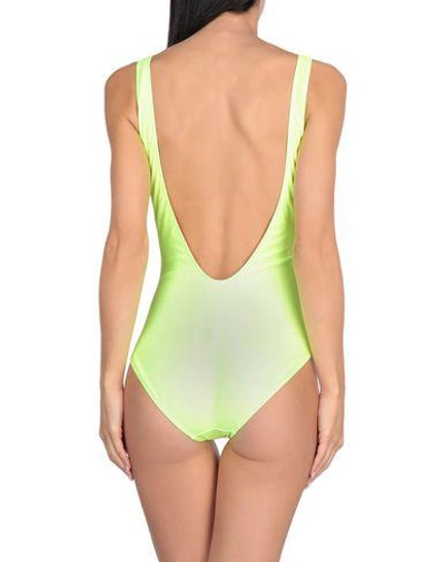 Shop Alberta Ferretti One-piece Swimsuits In Acid Green