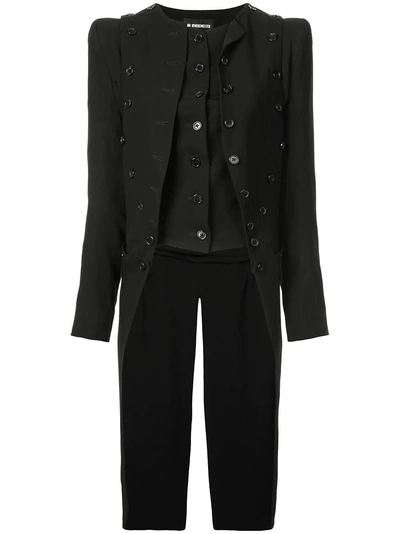 Shop Ann Demeulemeester Double Layer Tuxedo Jacket In Black