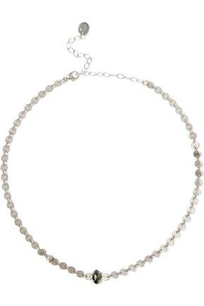 Shop Chan Luu Woman Sterling Silver Pyrite Necklace Silver