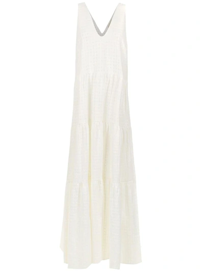 Shop Adriana Degreas Long V-neck Dress - White