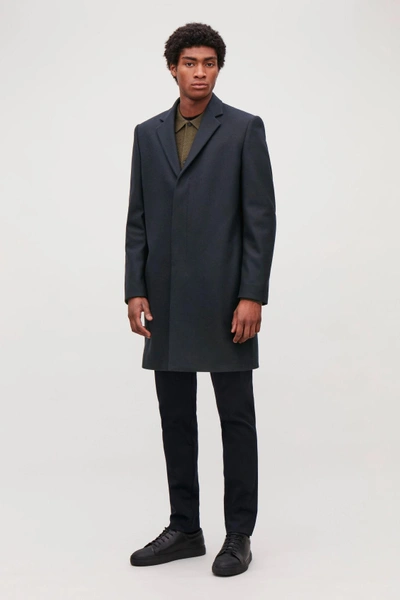 Shop Cos Tailored Wool-cashmere Coat In Blue