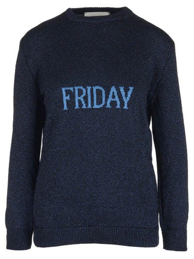 Shop Alberta Ferretti Rainbow Week Friday Sweater In Blue