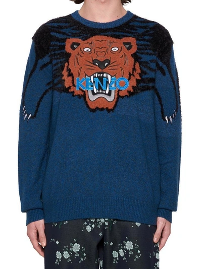 Shop Kenzo Tiger Jumper In Blue