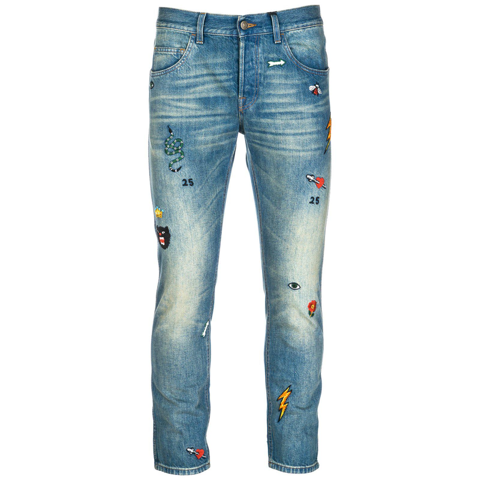 designer embroidered jeans