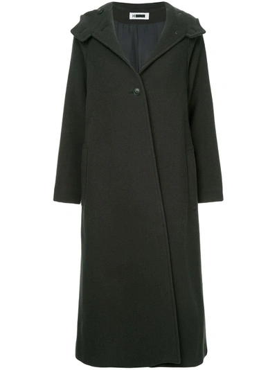 H BEAUTY&YOUTH OVERSIZED HOODED COAT - 蓝色
