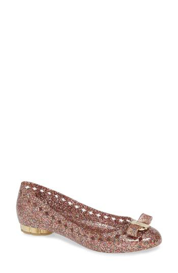 flower heel jelly ballet flat