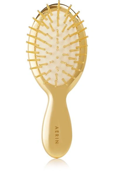 Shop Aerin Beauty Travel Gold-tone Hairbrush - One Size In Colorless