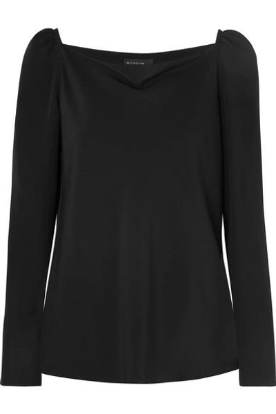 Shop Etro Draped Silk Blouse In Black