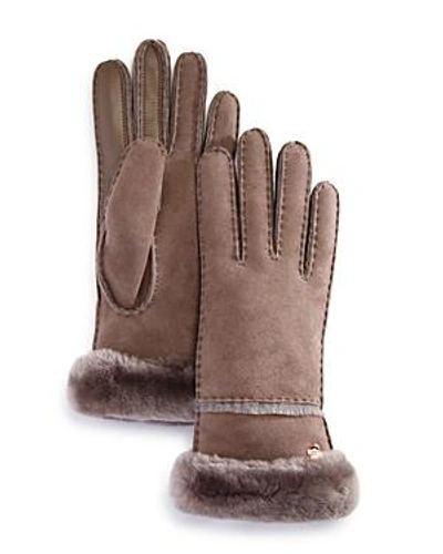 Shop Ugg Shearling Tech Gloves In Stormy Gray