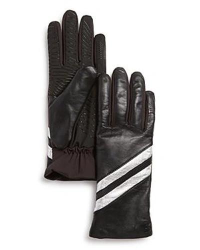 Shop U/r Metallic-stripe Gloves In Black/silver