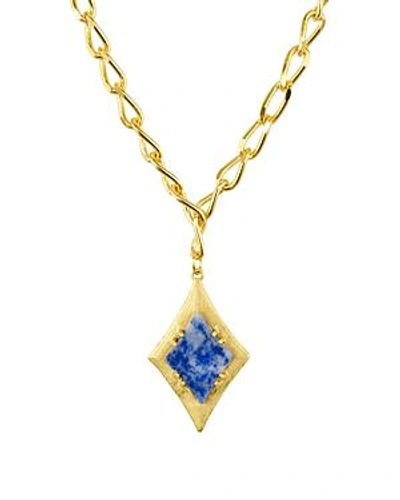 Shop Stephanie Kantis Ace Single Necklace, 20 In Gold/blue