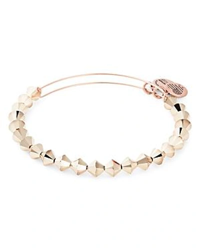 Shop Alex And Ani Champagne Color Expandable Beaded Bracelet In Rose Gold