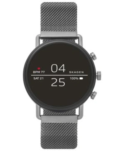 Shop Skagen Falster 2 Smoke Stainless Steel Mesh Bracelet Touchscreen Smart Watch 40mm, Powered By Wear Os By Go