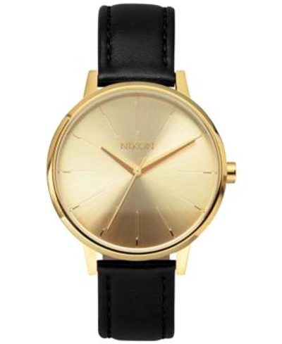 Shop Nixon Women's Kensington Leather Strap Watch 37mm A108 In Gold
