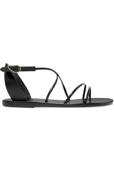 Shop Ancient Greek Sandals Meloivia Leather Sandals In Black