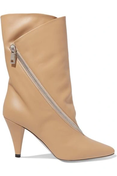 Shop Givenchy Leather Boots In Beige