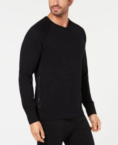 Shop Ugg Men's Leland Cotton Fleece Sweatshirt In Black