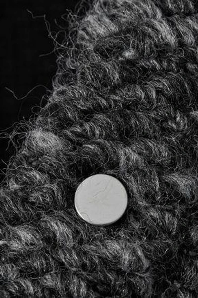 Shop Iro Carene Distressed Bouclé-knit Jacket In Charcoal