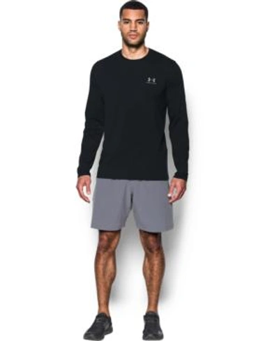 Shop Under Armour Men's Charged Cotton Long-sleeve T-shirt In Black/steel