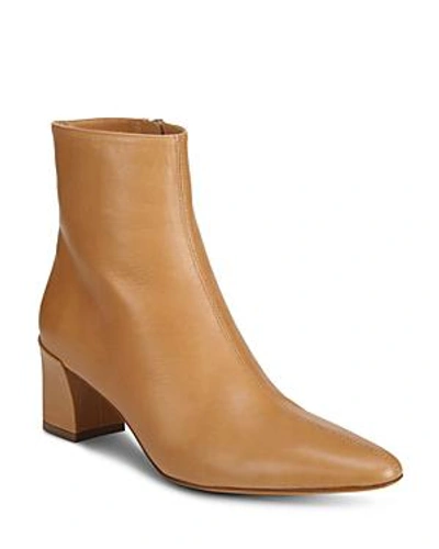 Shop Vince Women's Lanica Leather Block Heel Booties In Wheat