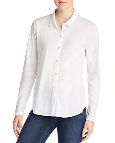 Shop Eileen Fisher Organic Cotton Classic Collar Shirt In White