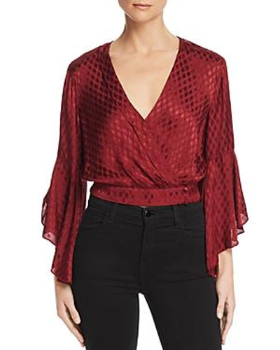 Shop Band Of Gypsies Rene Faux-wrap Cropped Top In Garnet