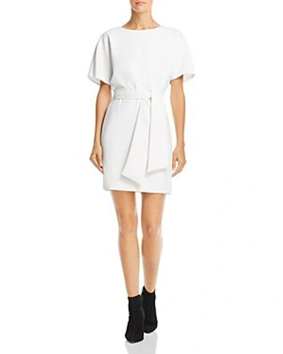 Shop Alice And Olivia Alice + Olivia Caven Tie-waist Dress In Off White