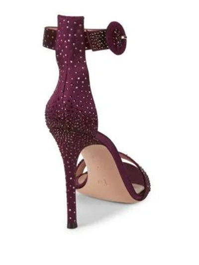 Shop Gianvito Rossi Strass Crystal Embellished Sandals In Prune