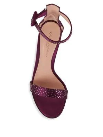 Shop Gianvito Rossi Strass Crystal Embellished Sandals In Prune