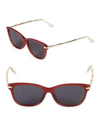 Shop Gucci 57mm Square Sunglasses In Red