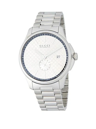 Shop Gucci Stainless Steel Automatic Bracelet Watch In Silver