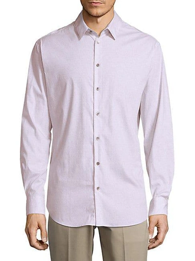 Shop Giorgio Armani Point Collar Button-down Shirt In Purple