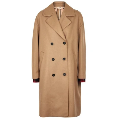 Shop N°21 Camel Double-breasted Wool-blend Coat