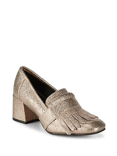 Shop Kenneth Cole Mariel Leather Loafers In Dark Rose