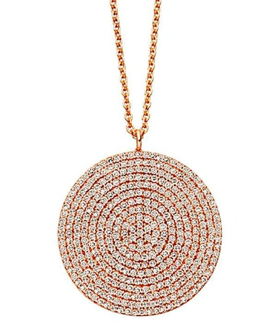 Shop Astley Clarke Rose Gold Large Icon Diamond Pendant Necklace