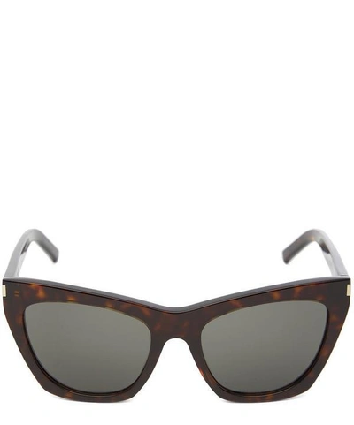 Shop Saint Laurent Kate Cat-eye Sunglasses In Havana