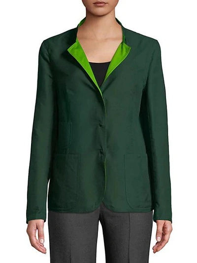 Shop Akris Two-tone Reversible Jacket In Algae