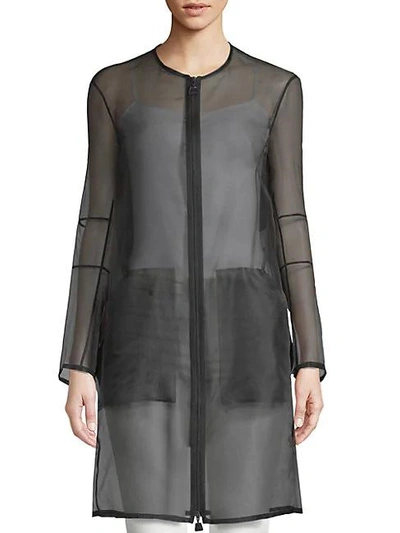 Shop Akris Deidra Silk-blend Sheer Jacket In Black Multi