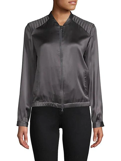 Shop Brunello Cucinelli Quilted Bomber Jacket In Dark Grey