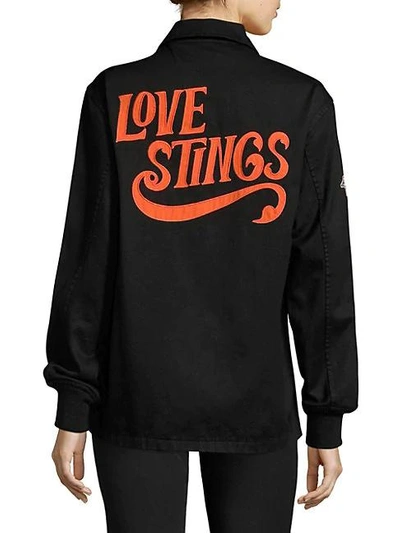 Shop Opening Ceremony Love Stings Coach Cotton Jacket In Black