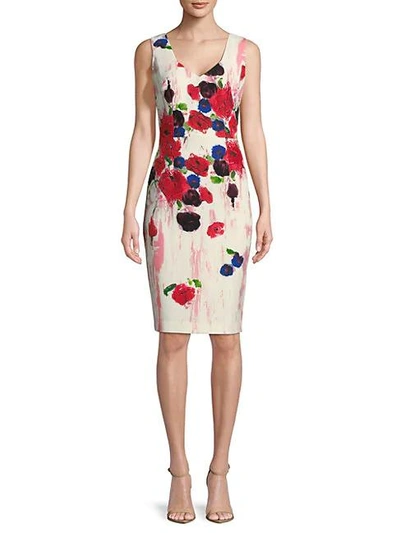 Shop David Meister Floral-print Sheath Dress In Floral Multicolor