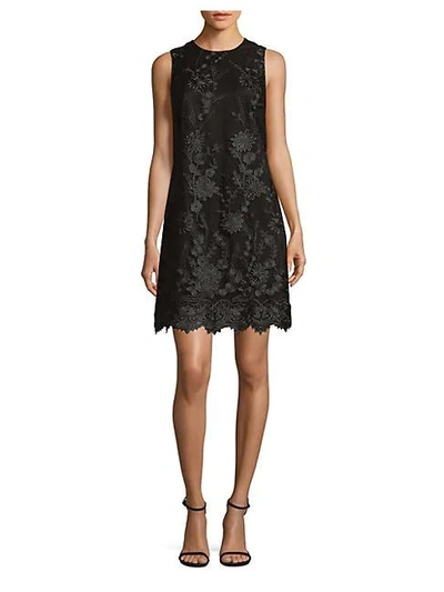 Shop Karl Lagerfeld 3d Floral Sheath Dress In Black