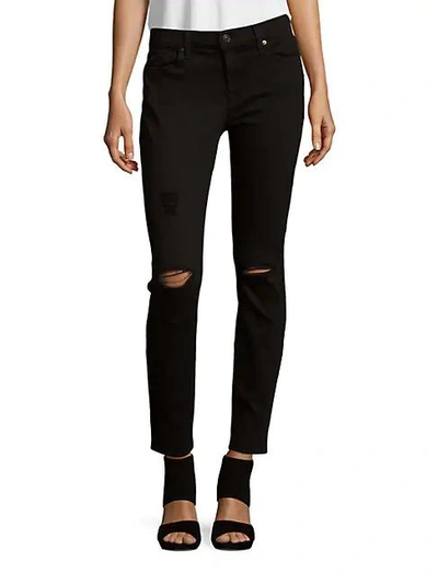 Shop 7 For All Mankind Gwenevere Solid Ankle-length Jeans In Black