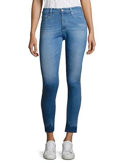 Shop Ag Farrah Raw-hem High-rise Ankle Skinny Jeans In Blue