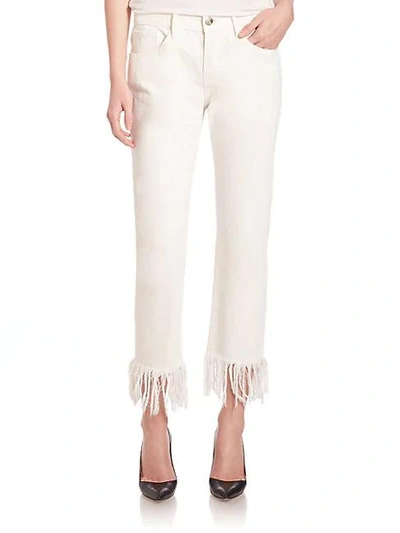 Shop 3x1 Straight-leg Crop Fringe Jeans In White