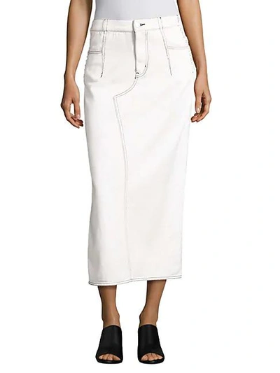 Shop 3.1 Phillip Lim / フィリップ リム Lace-up Cotton Denim Midi Skirt In White