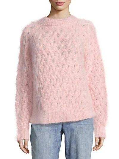 Shop Balmain Long Sleeve Sweater In Rose